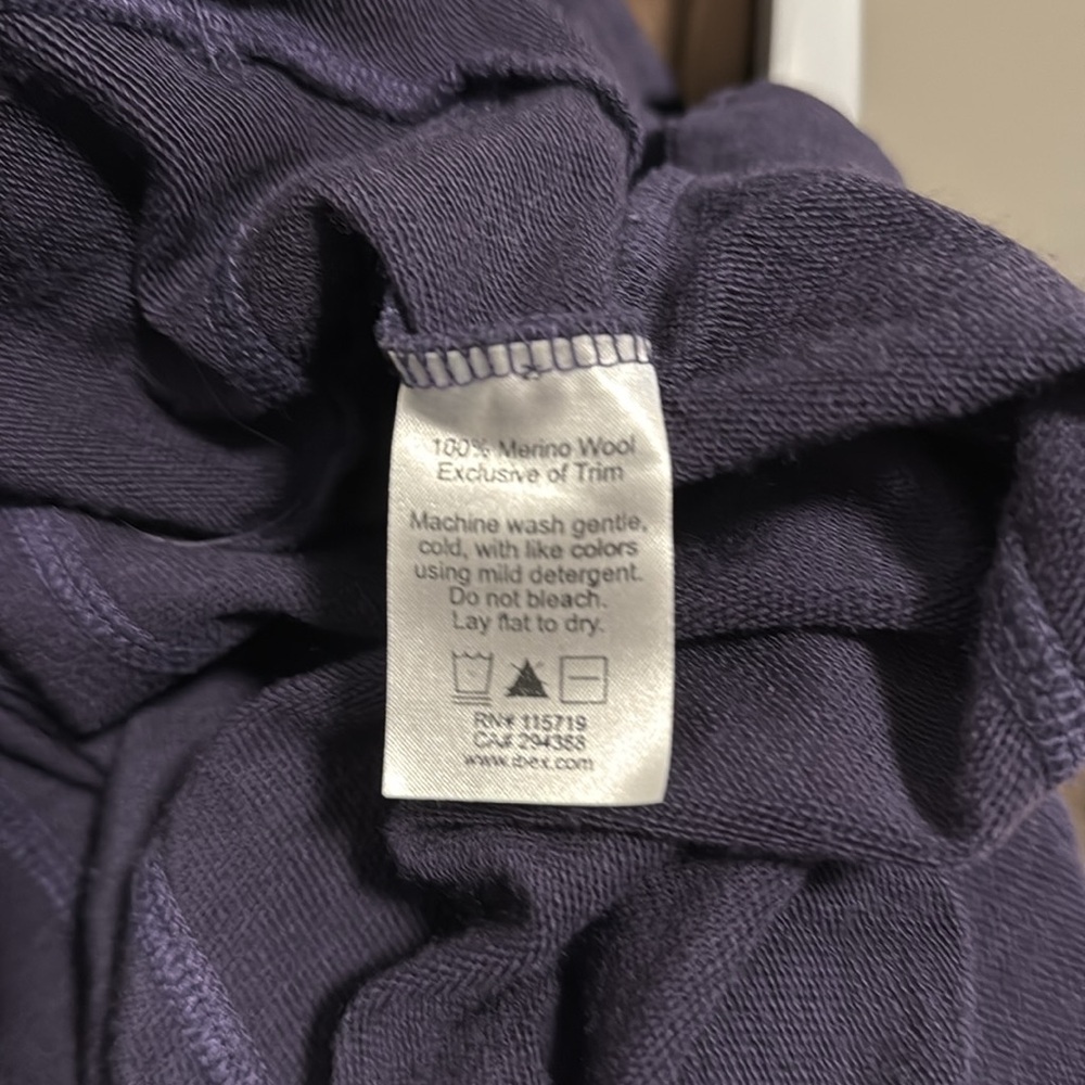 Ibex Wool Hooded Dress with Pockets and Thumbholes Sz Large Purple - Picture 9 of 10